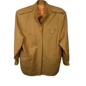 Vintage Utility Jacket Khaki Brown Military Jacket Neutral Retro Unisex 16‎